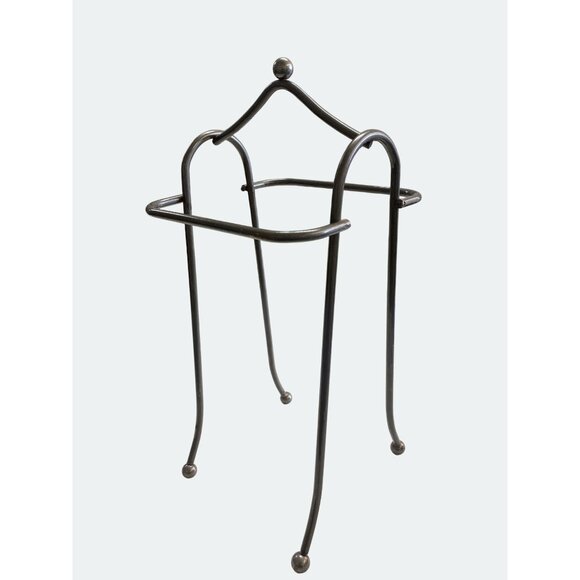 Vintage Wrought Iron Towel Holder Stand Free Standing Bathroom Organizer - Picture 1 of 7